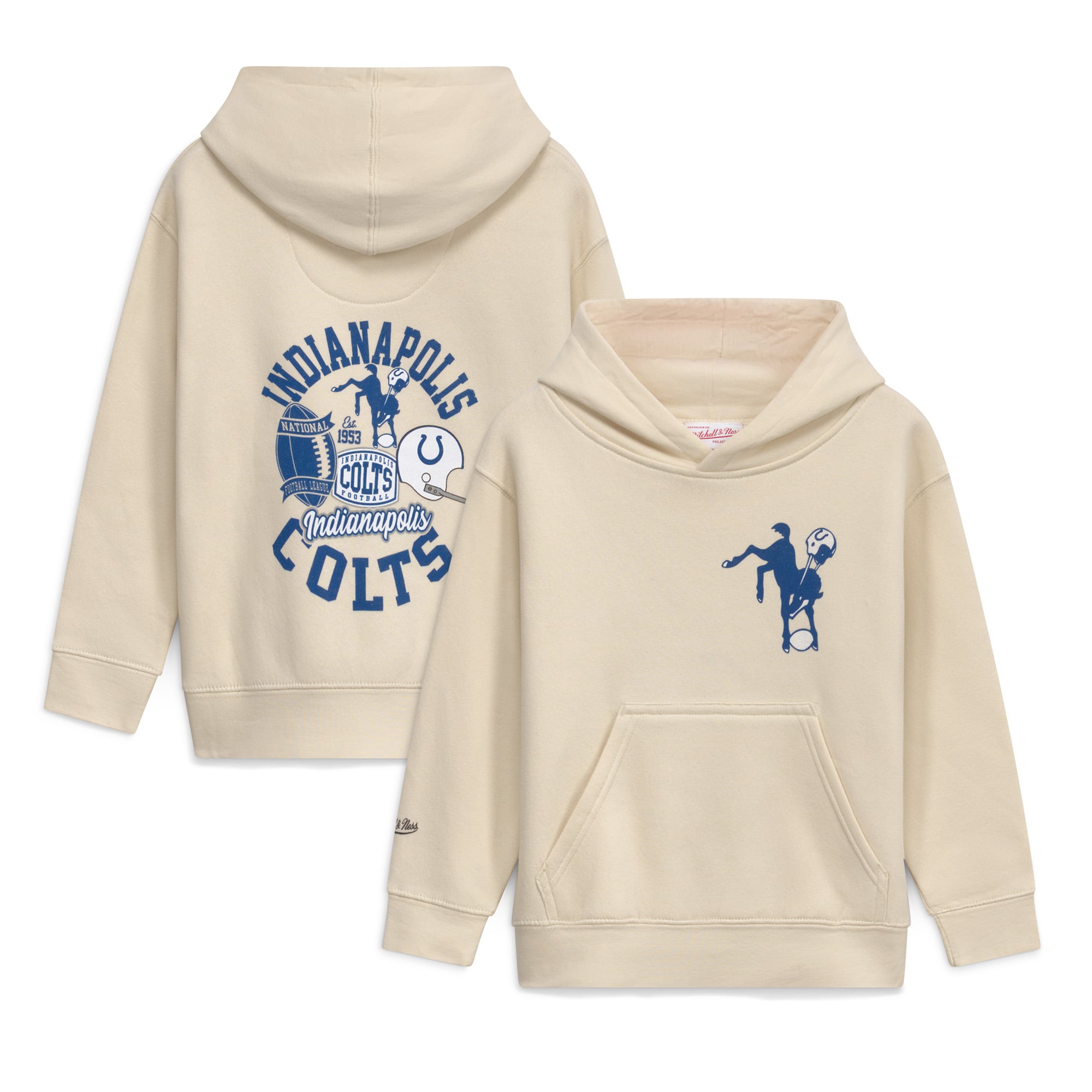Youth Mitchell & Ness  Natural Indianapolis Colts Sport Magnet Hoodie