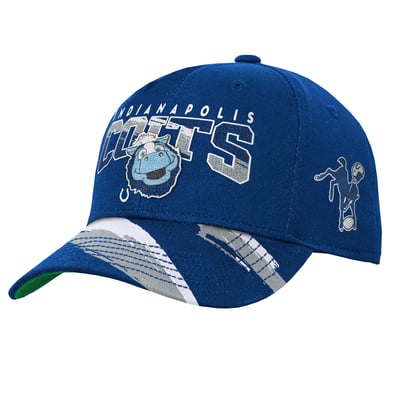 Indianapolis Colts Mitchell & Ness Youth Big Head Pro Crown Snapback Hat - Royal
