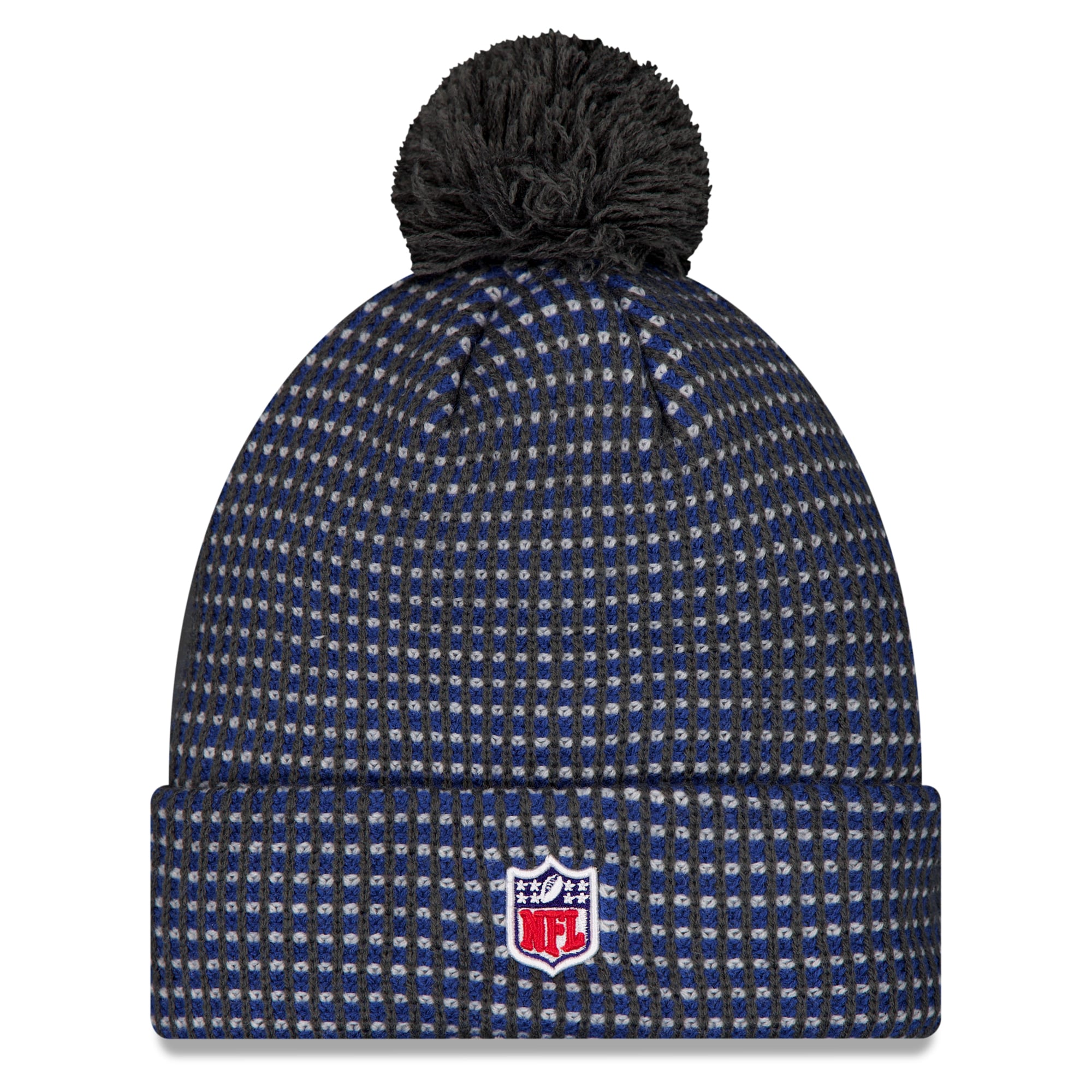 Youth New Era Anthracite Indianapolis Colts 2026 Rivalries Collection Sideline Cuffed Knit Hat with Pom