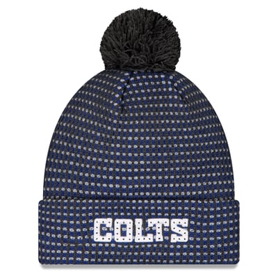 Indianapolis Colts New Era Youth 2026 Rivalries Collection Sideline Cuffed Knit Hat with Pom - Anthracite