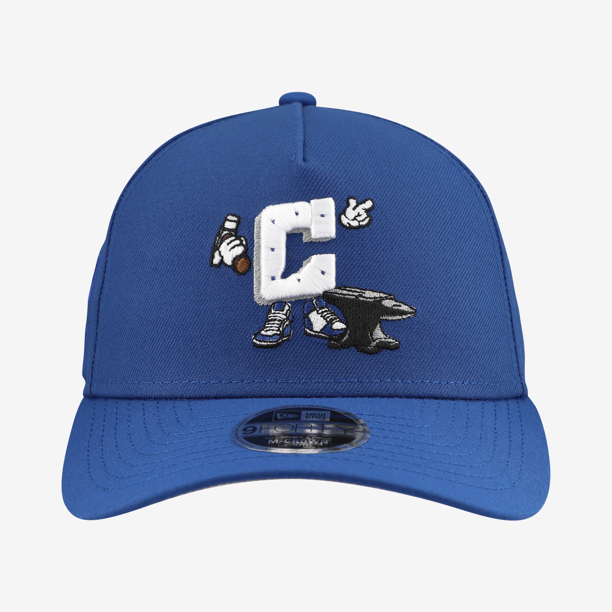 Casquette ajustable New Era 9FORTY bleue Indianapolis Colts pour jeunes, motif dessin animé.