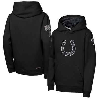  Indianapolis Colts Nike Youth 2026 Salute to Service Club Fleece Pullover Hoodie  - Black