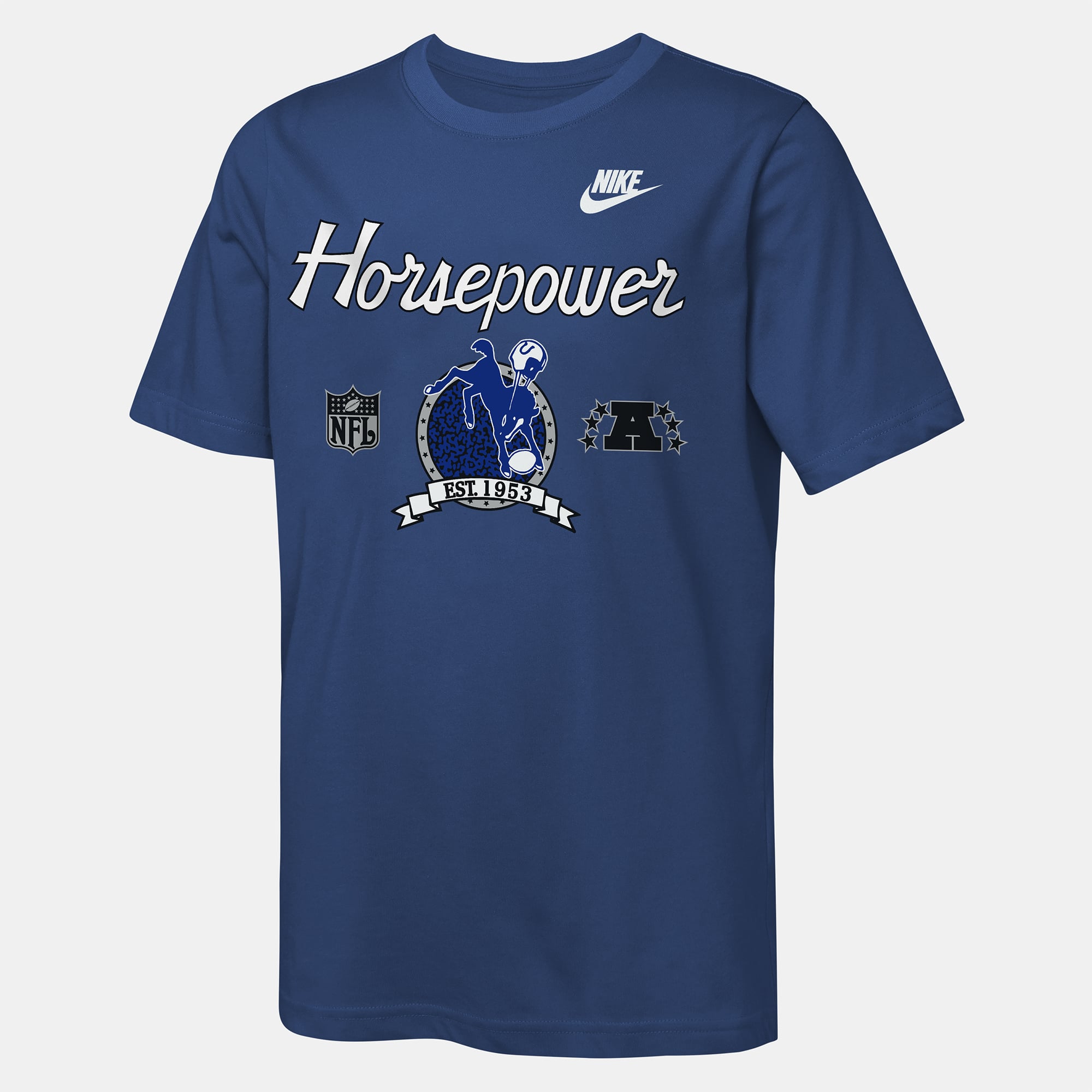 T-shirt Nike Royal Indianapolis Colts Hometown Rewind Slub Dri-FIT pour jeunes