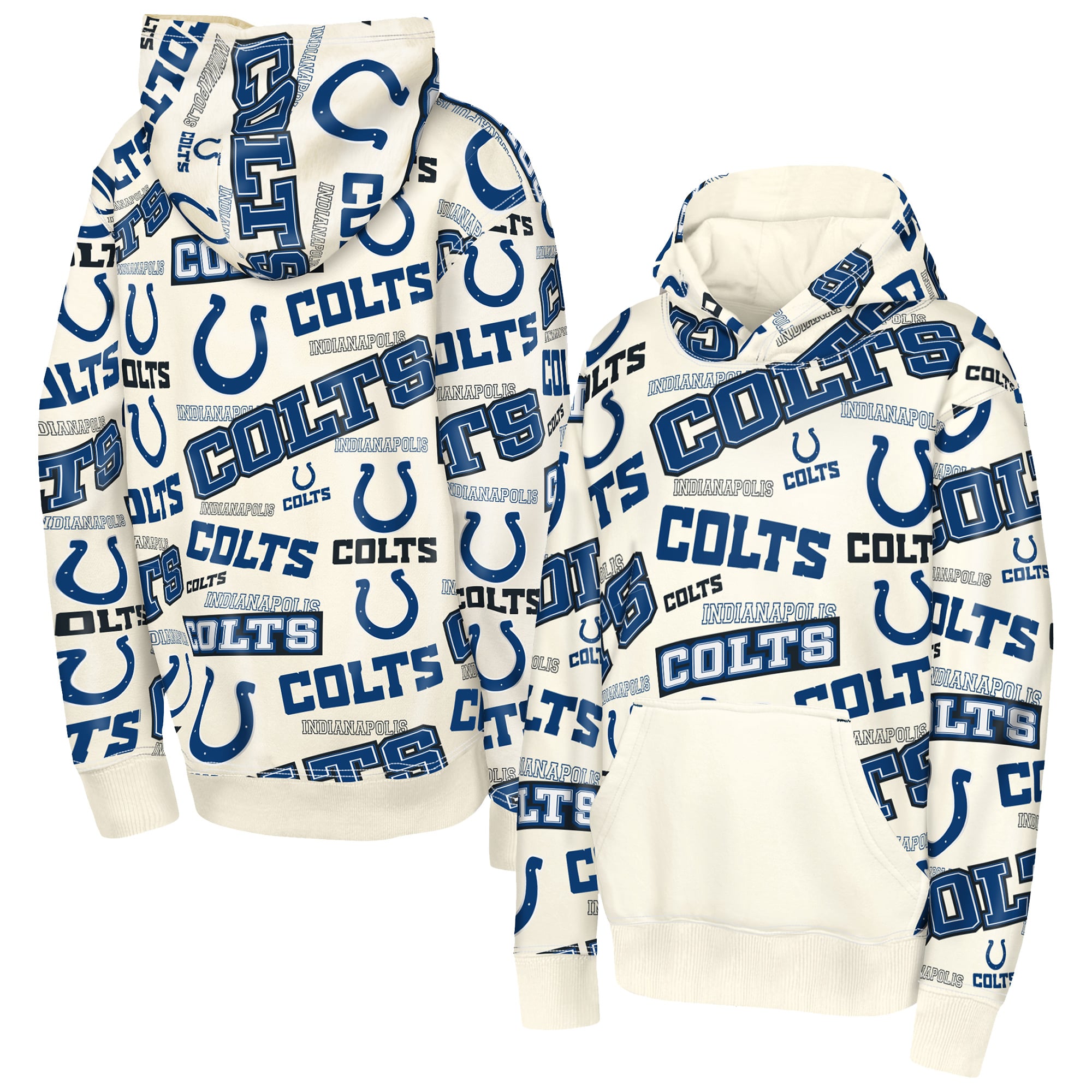 Youth Outerstuff Cream Indianapolis Colts Shake & Bake Hoodie
