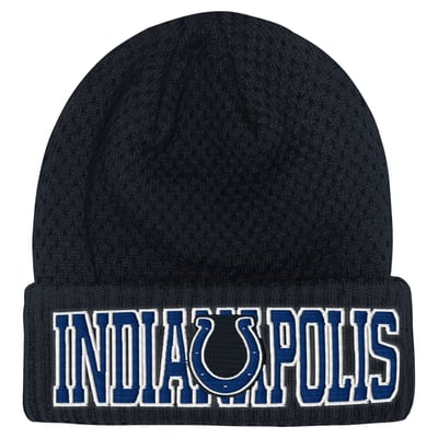 Indianapolis Colts Outerstuff Youth Heat Check Cuffed Knit Hat - Navy