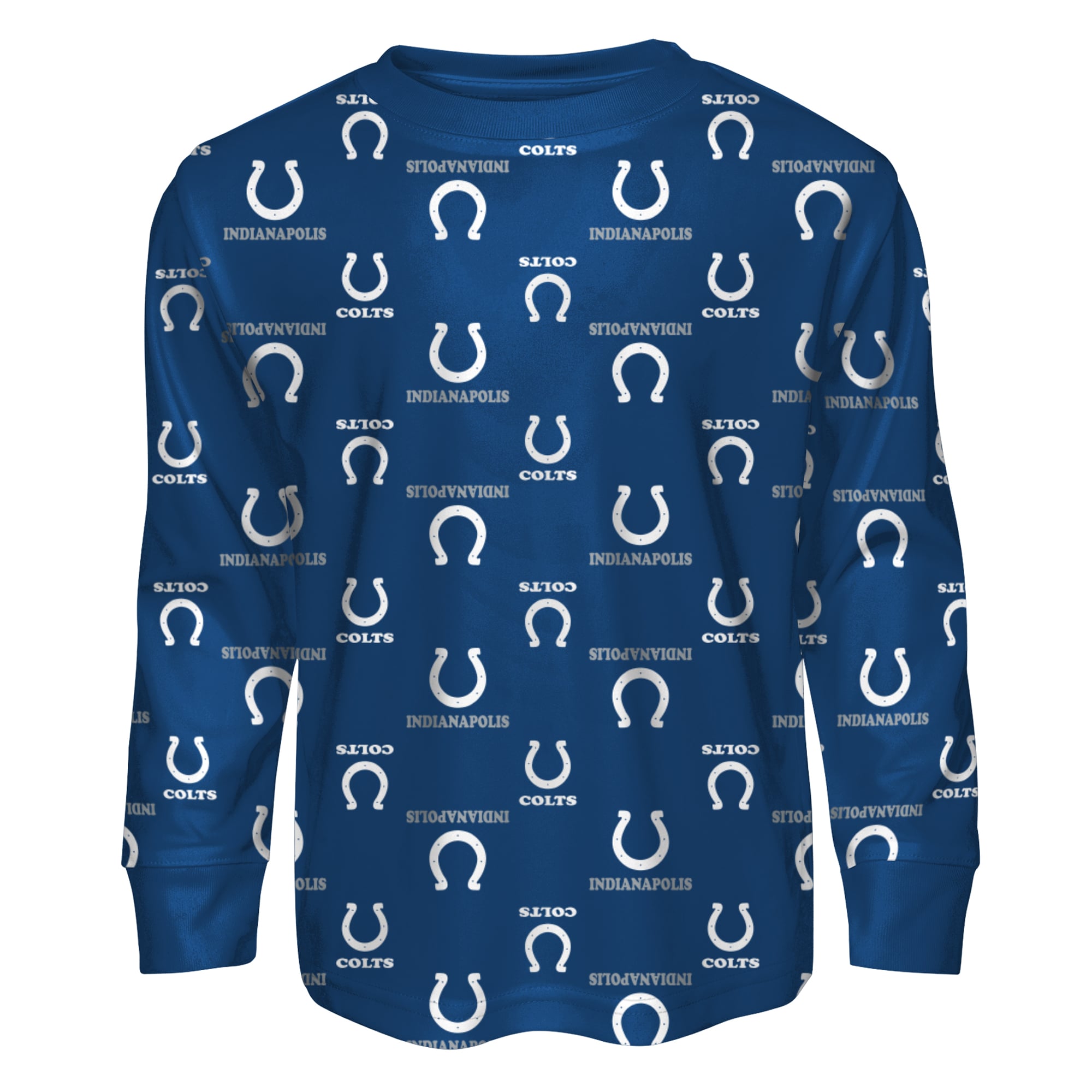 Ensemble pyjama pour enfant Outerstuff Royal Indianapolis Colts : T-shirt à manches longues et pantalon imprimés.