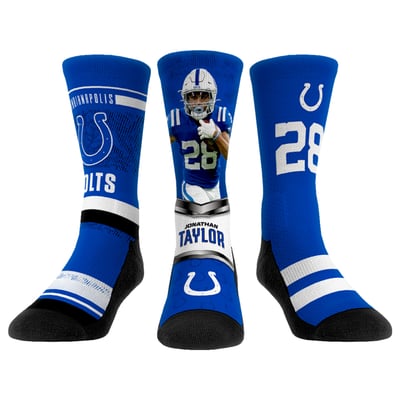 Jonathan Taylor Indianapolis Colts Rock Em Youth Three-Pack Crew Socks Set - 