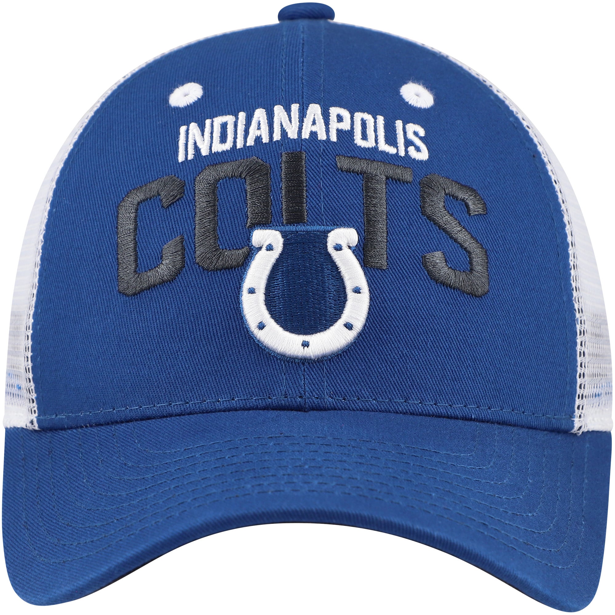 Youth Royal Indianapolis Colts Core Lockup Trucker Adjustable Hat