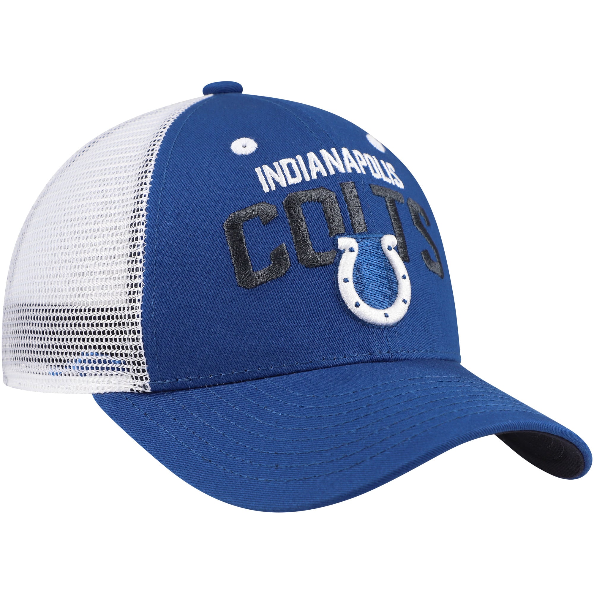Youth Royal Indianapolis Colts Core Lockup Trucker Adjustable Hat