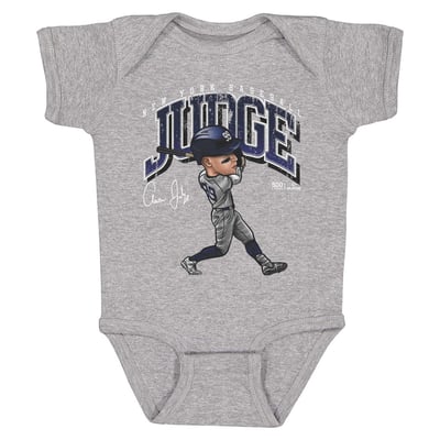 Aaron Judge 500 Level Infant Cartoon Bodysuit - Heather Gray
