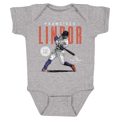 Francisco Lindor 500 Level Infant Card Bodysuit - Heather Gray