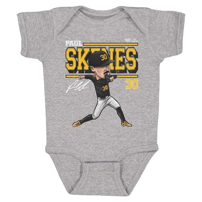 Paul Skenes 500 Level Infant Cartoon Bodysuit - Heather Gray