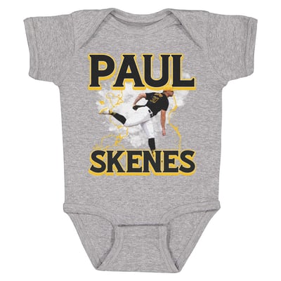 Paul Skenes 500 Level Infant Lightning Bodysuit - Heather Gray