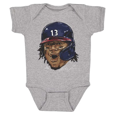 Ronald Acuña Jr. 500 Level Infant Scream Bodysuit - Heather Gray