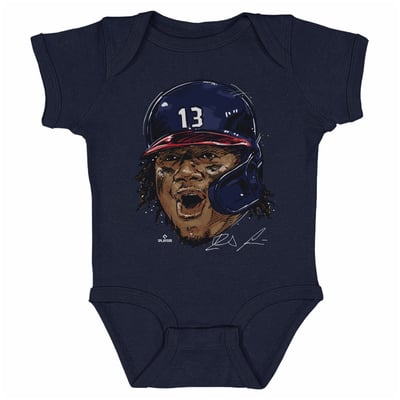 Ronald Acuña Jr. 500 Level Infant Scream Bodysuit - Navy