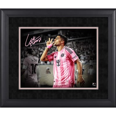 Luis Suarez Inter Miami CF Facsimile Signature Fanatics Authentic Framed 11" x 14" Spotlight Photograph