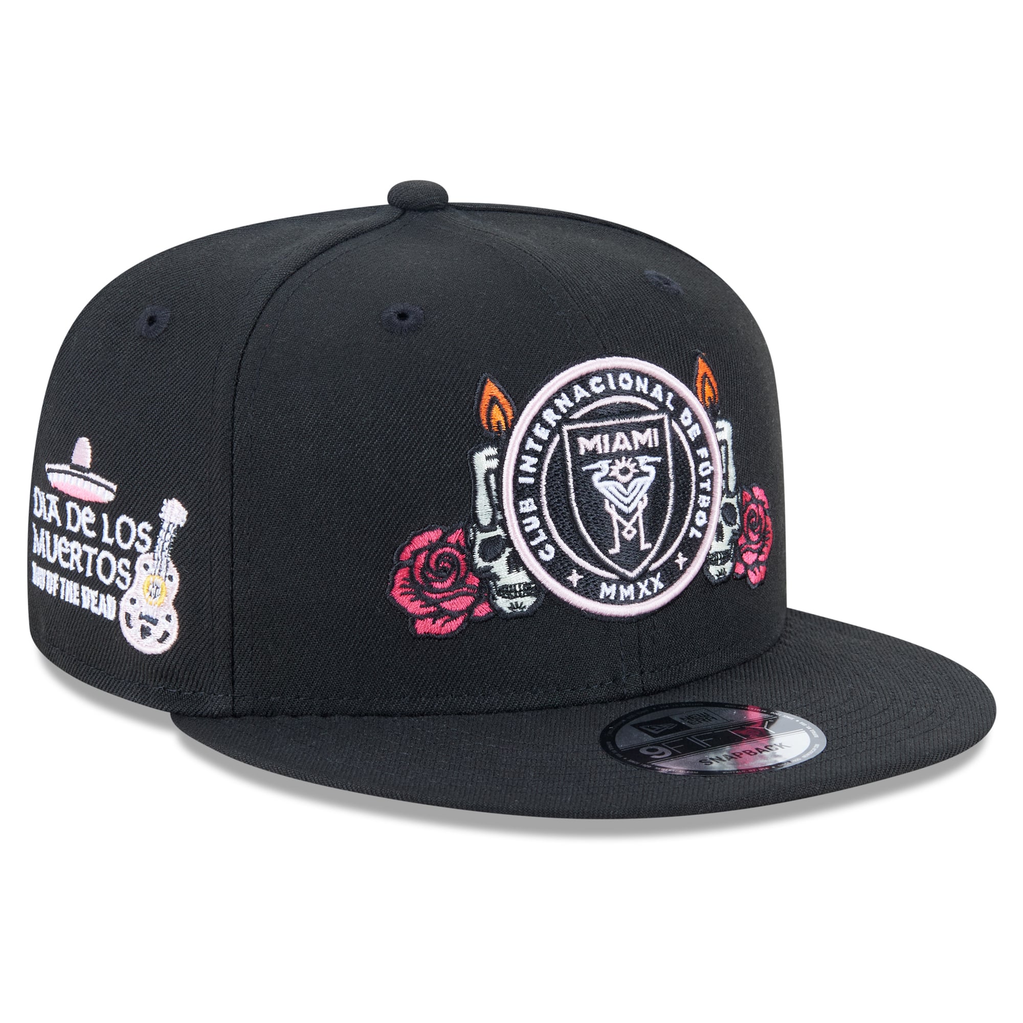 Men's Inter Miami CF New Era Black Day of the Dead 9FIFTY Snapback Hat