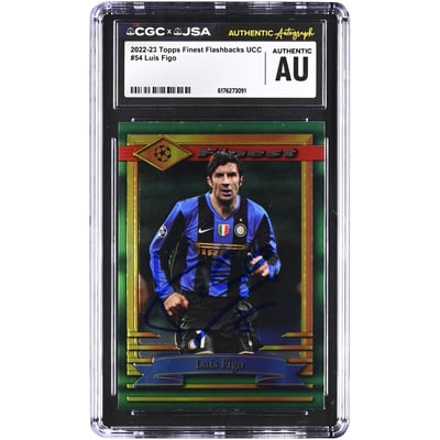 Luis Figo Inter Milan Autographed 2022-23 Topps Finest Flashbacks UCC #54 CGC Authenticated Card