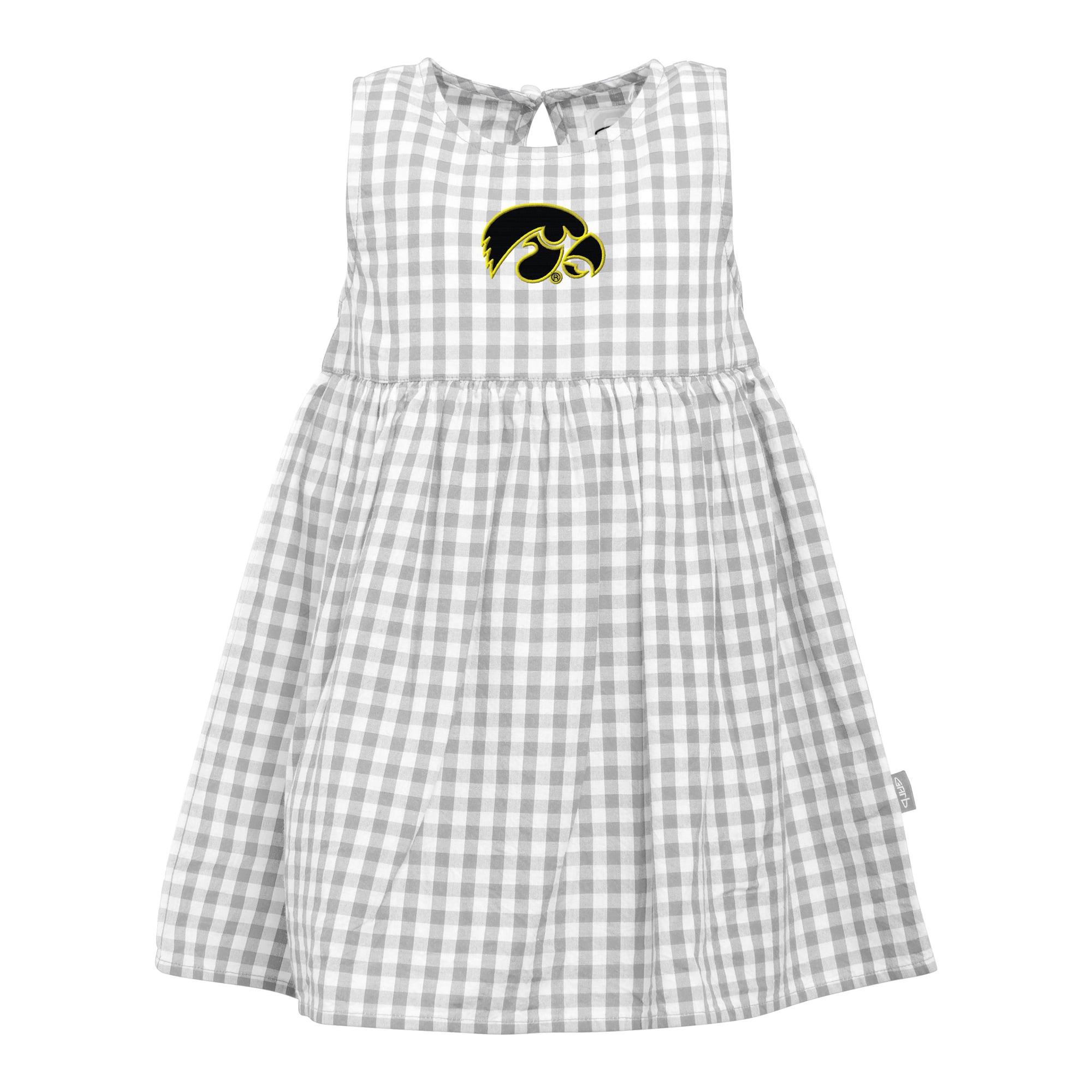 Girls Infant Garb  Gray Iowa Hawkeyes Loren Gingham Dress
