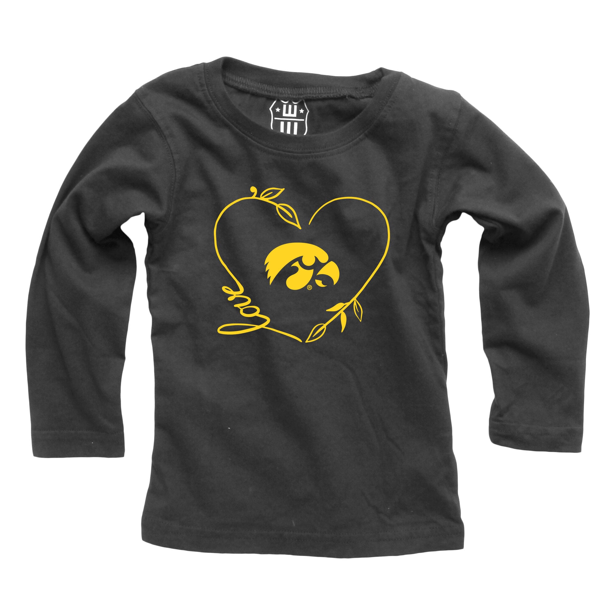 Ensemble haut à manches longues et pantalon noir Iowa Hawkeyes pour bébé fille Wes & Willy