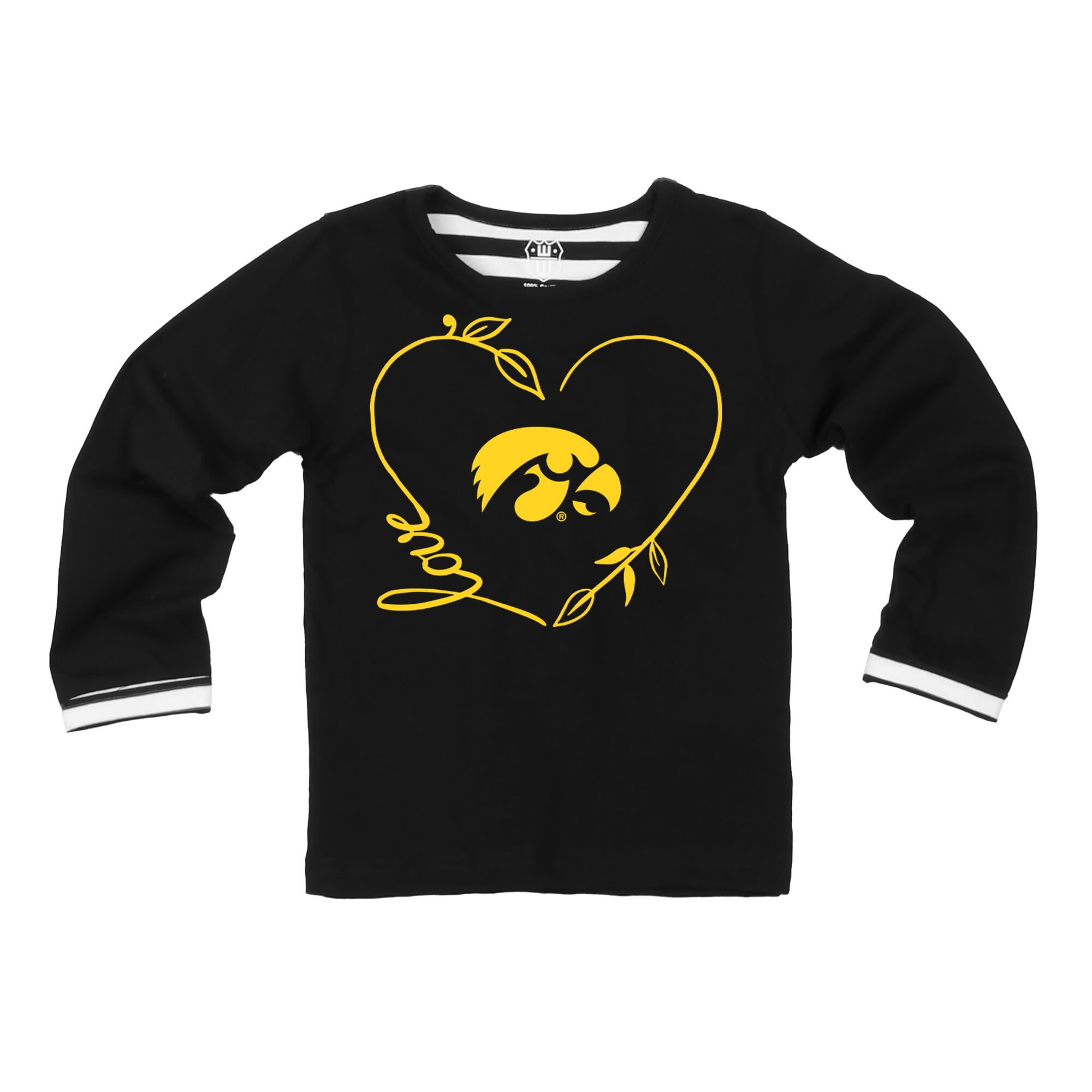 Ensemble 2 pièces pour petites filles Wes & Willy Black Iowa Hawkeyes : haut à manches longues et pantalon