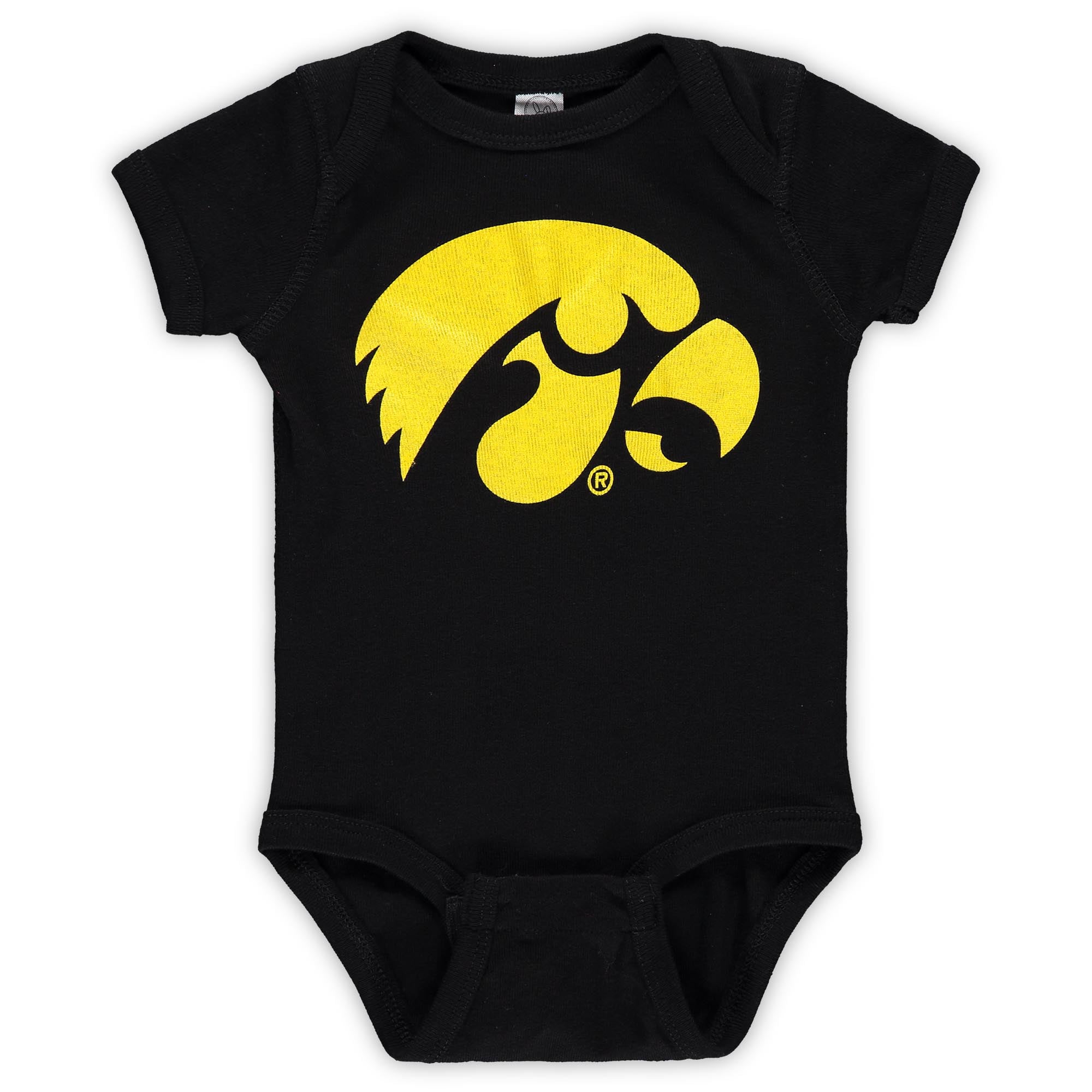 Body bébé Two Feet Ahead noir avec grand logo Iowa Hawkeyes