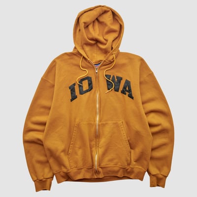 Iowa Hawkeyes Champion 2000s Hooded Full Zip Sweatshirt - Clay - L by Fanatics Real Vintage