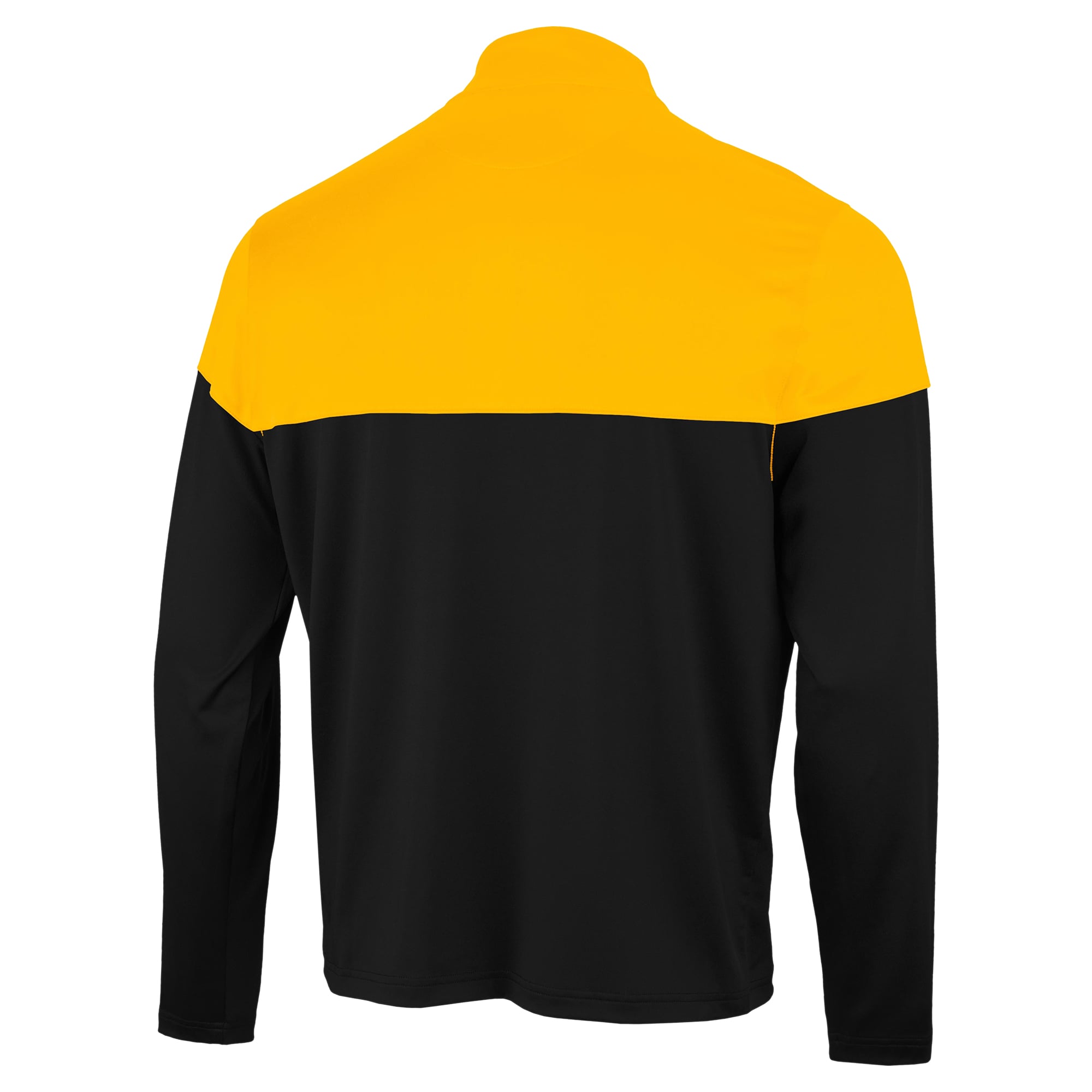 Pull à col zippé Antigua noir pour homme, modèle Hinder Colorblock Iowa Hawkeyes Hinder.