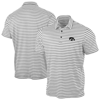 Polo Iowa Hawkeyes Antigua à rayures spatiales - Noir