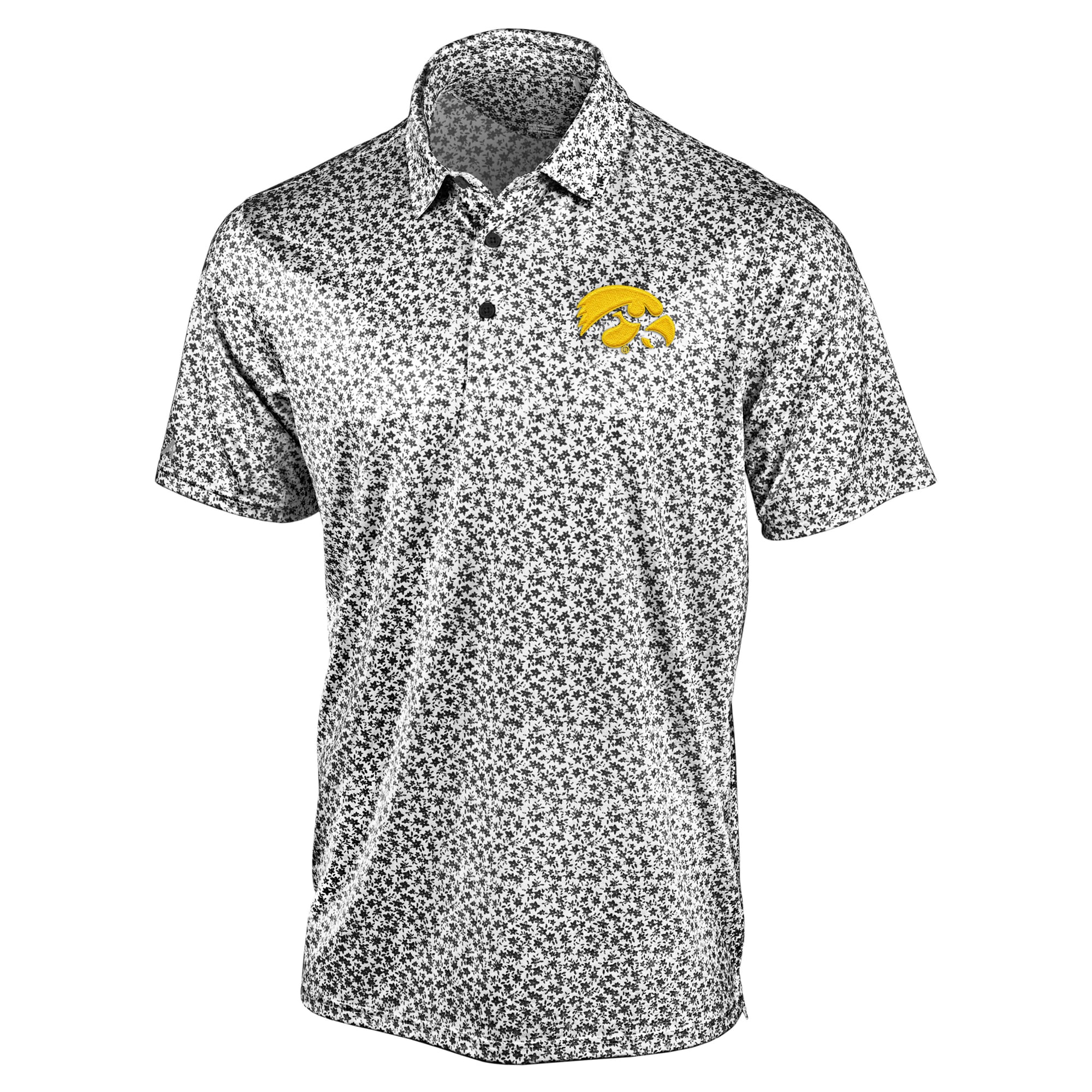 Polo Antigua gris pour homme, motif Flourish des Iowa Hawkeyes