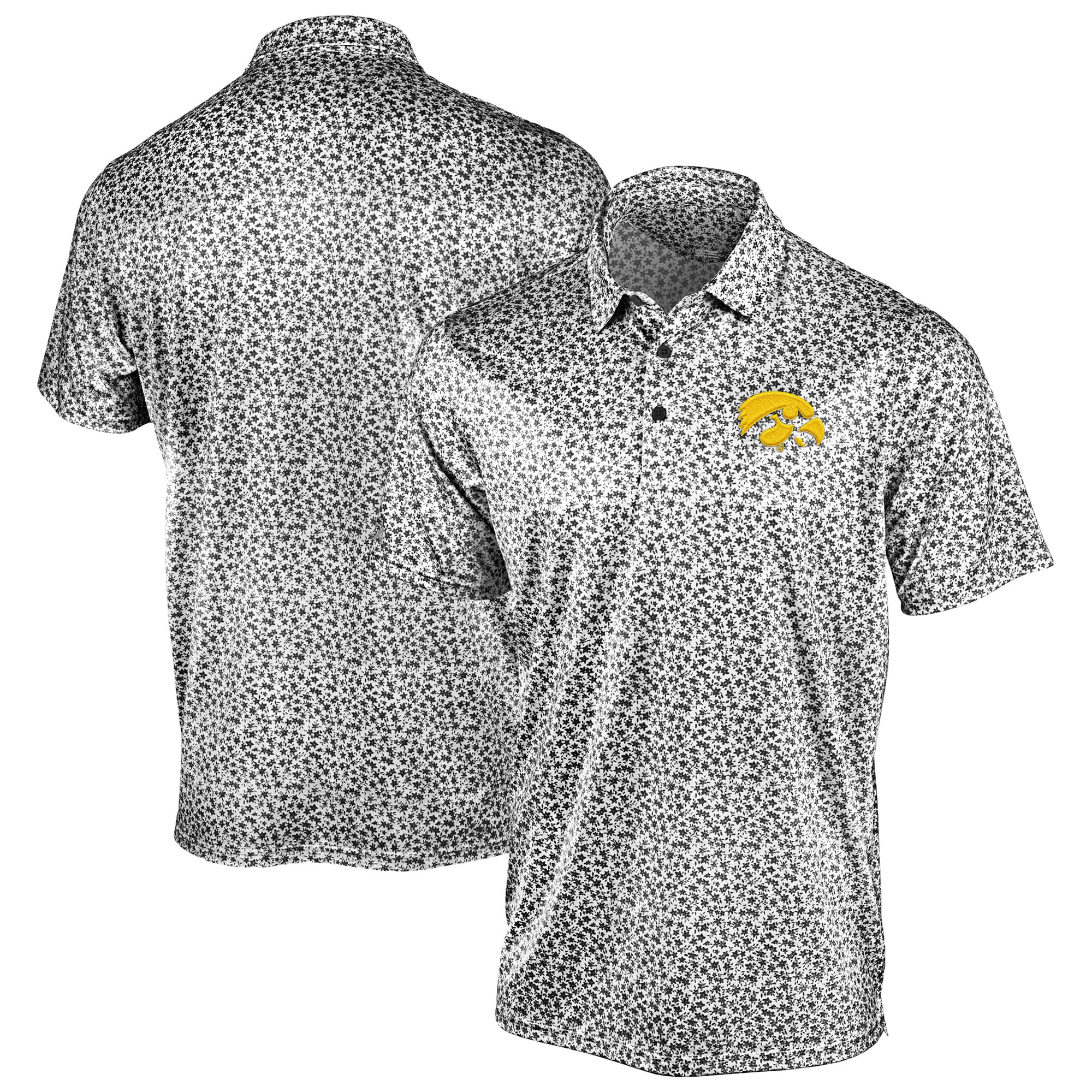 Polo Antigua gris pour homme, motif Flourish des Iowa Hawkeyes