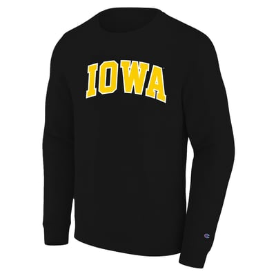 Iowa Hawkeyes Champion Arch Applique Sweatshirt Men's Big and Tall - Black