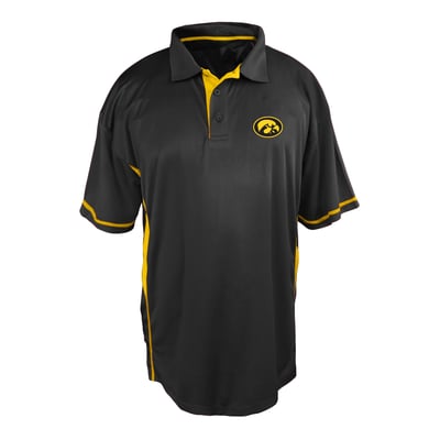 Polo Iowa Hawkeyes Profile Color Block Panel pour homme, grandes tailles - Noir