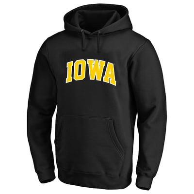  Iowa Hawkeyes Champion Arch Over Tackle Twill Hoodie - Black