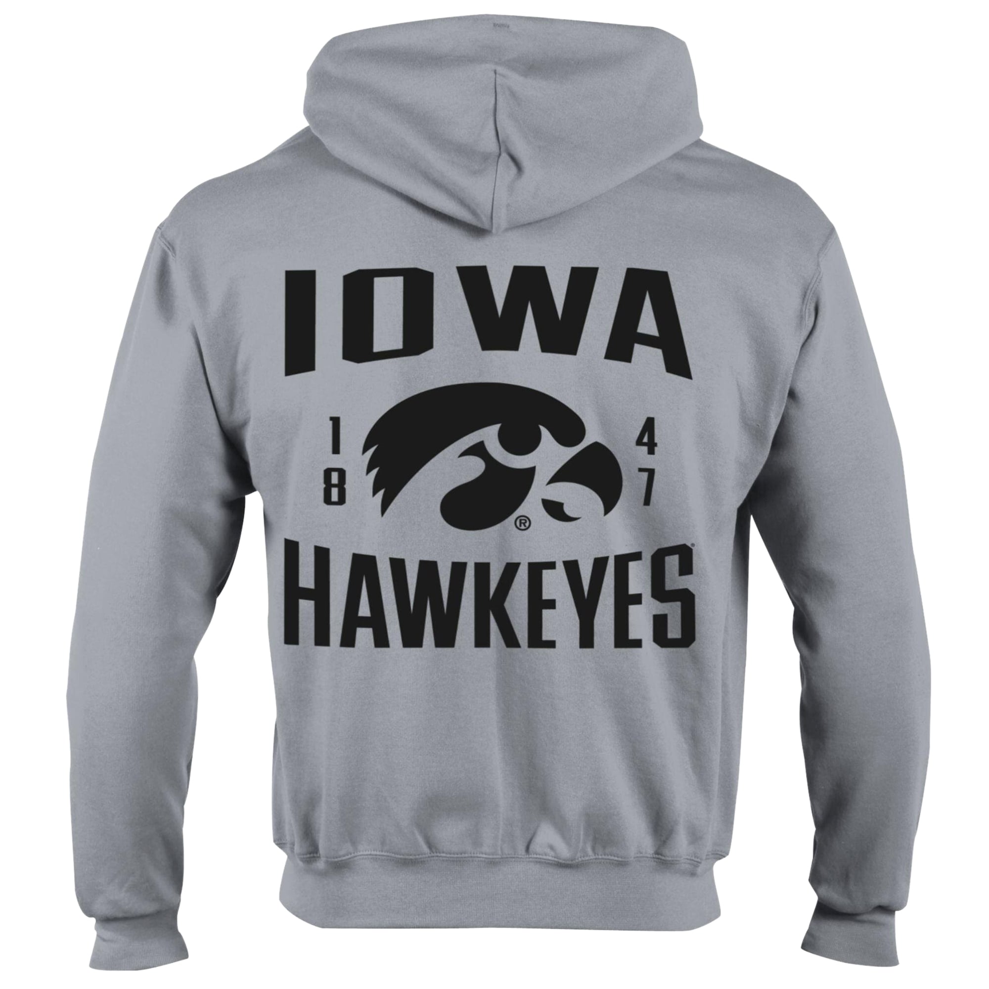 Men's Champion  Heather Gray Iowa Hawkeyes Varsity Powerblend Full-Zip Fleece Hoodie
