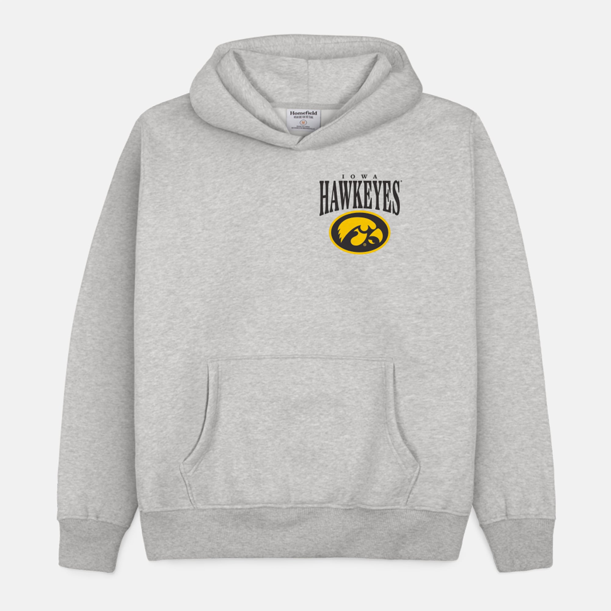 Sweat à capuche épais gris Homefield pour homme, Iowa Hawkeyes Football.
