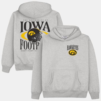  Iowa Hawkeyes Homefield Football Heavyweight Hoodie - Heather Gray