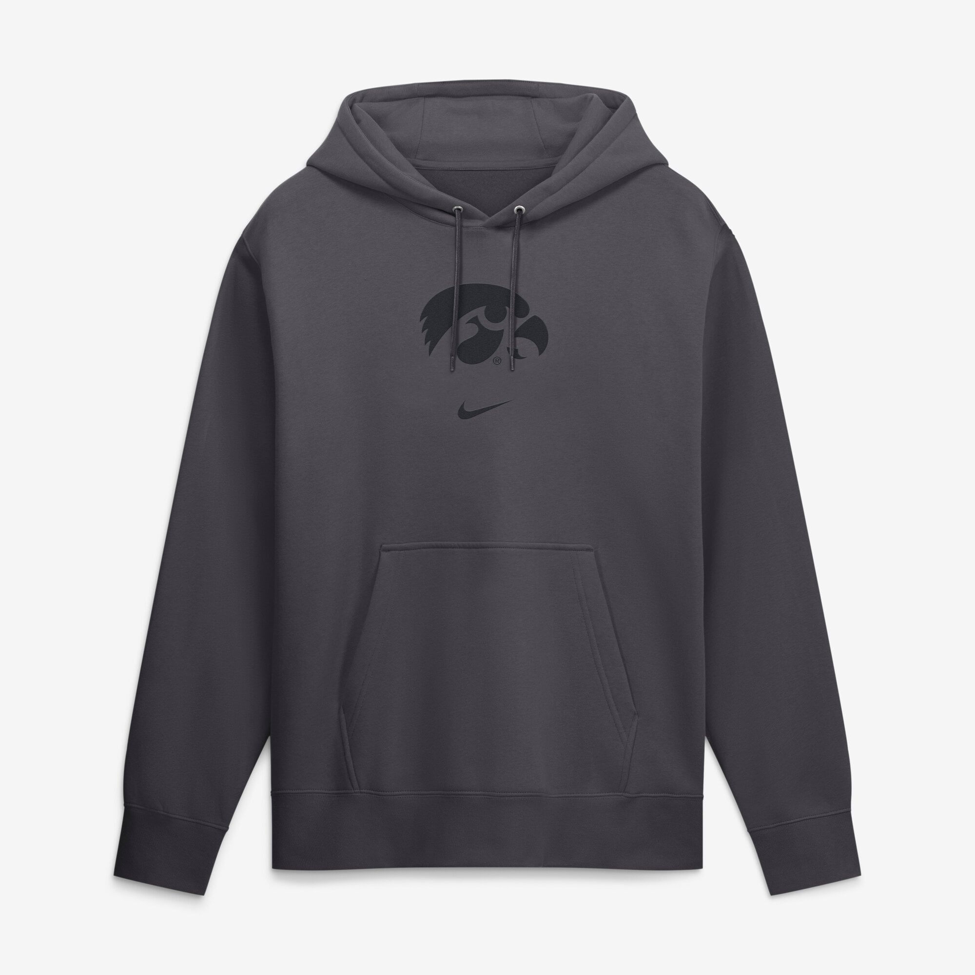 Sweat à capuche Nike Iowa Hawkeyes en polaire lavée anthracite pour homme