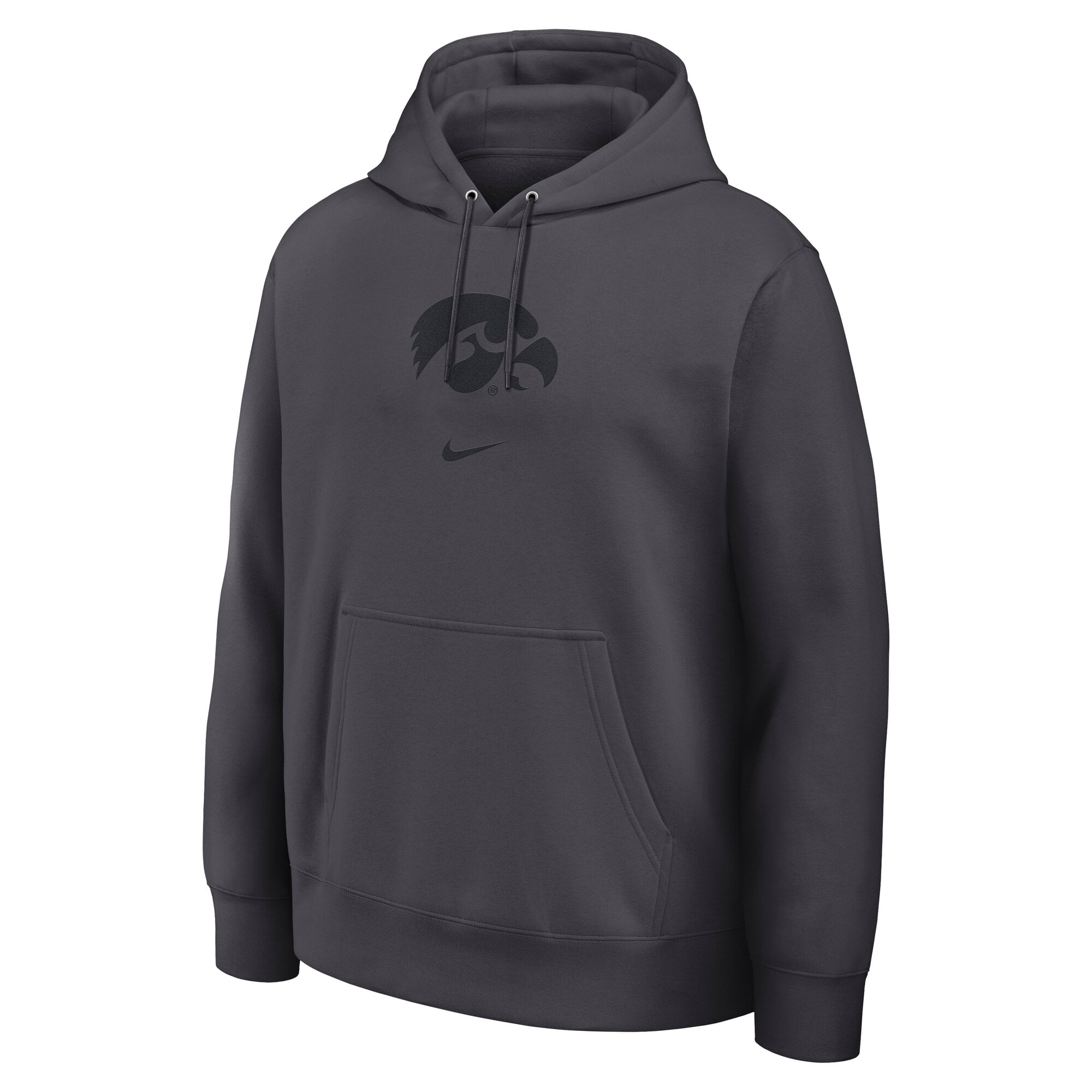 Sweat à capuche Nike Iowa Hawkeyes en polaire lavée anthracite pour homme