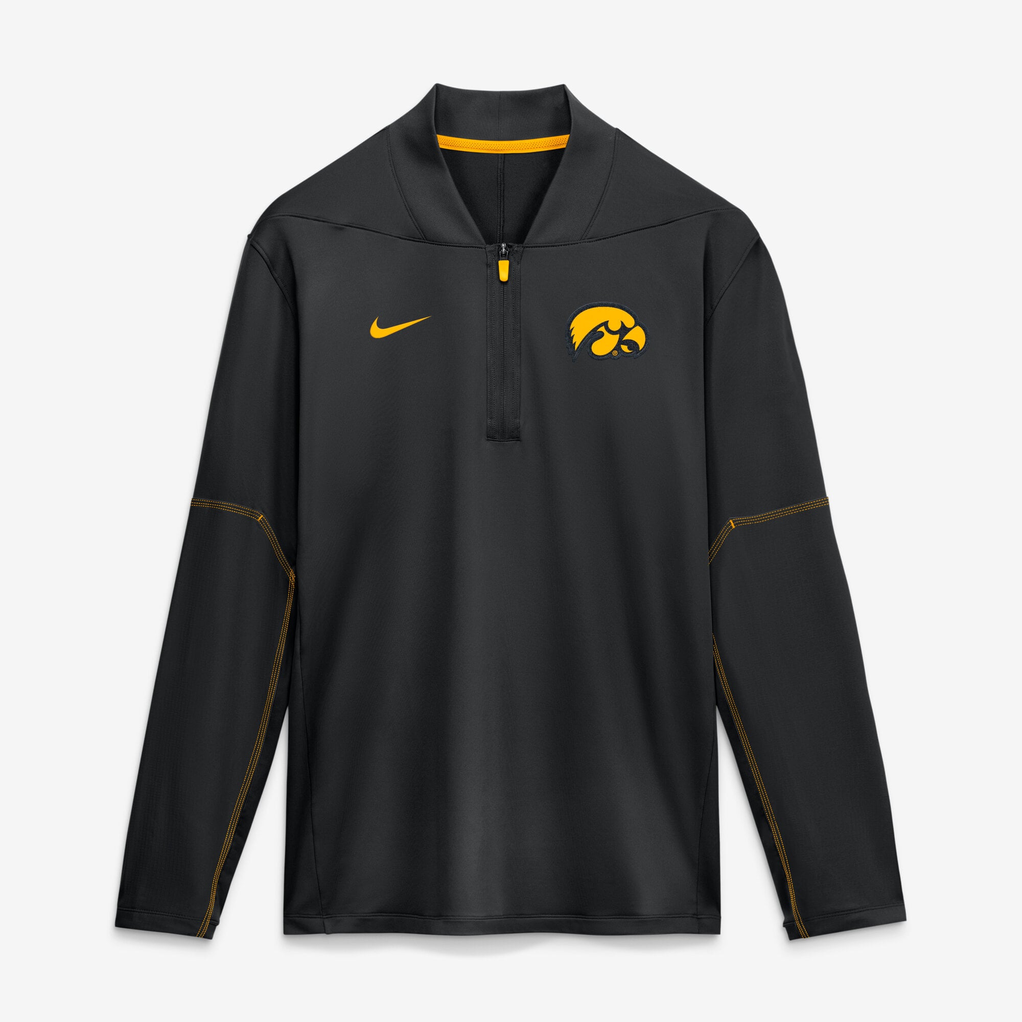 Pull Nike Iowa Hawkeyes 2026 Sideline mi-lourd à demi-zip pour homme, noir