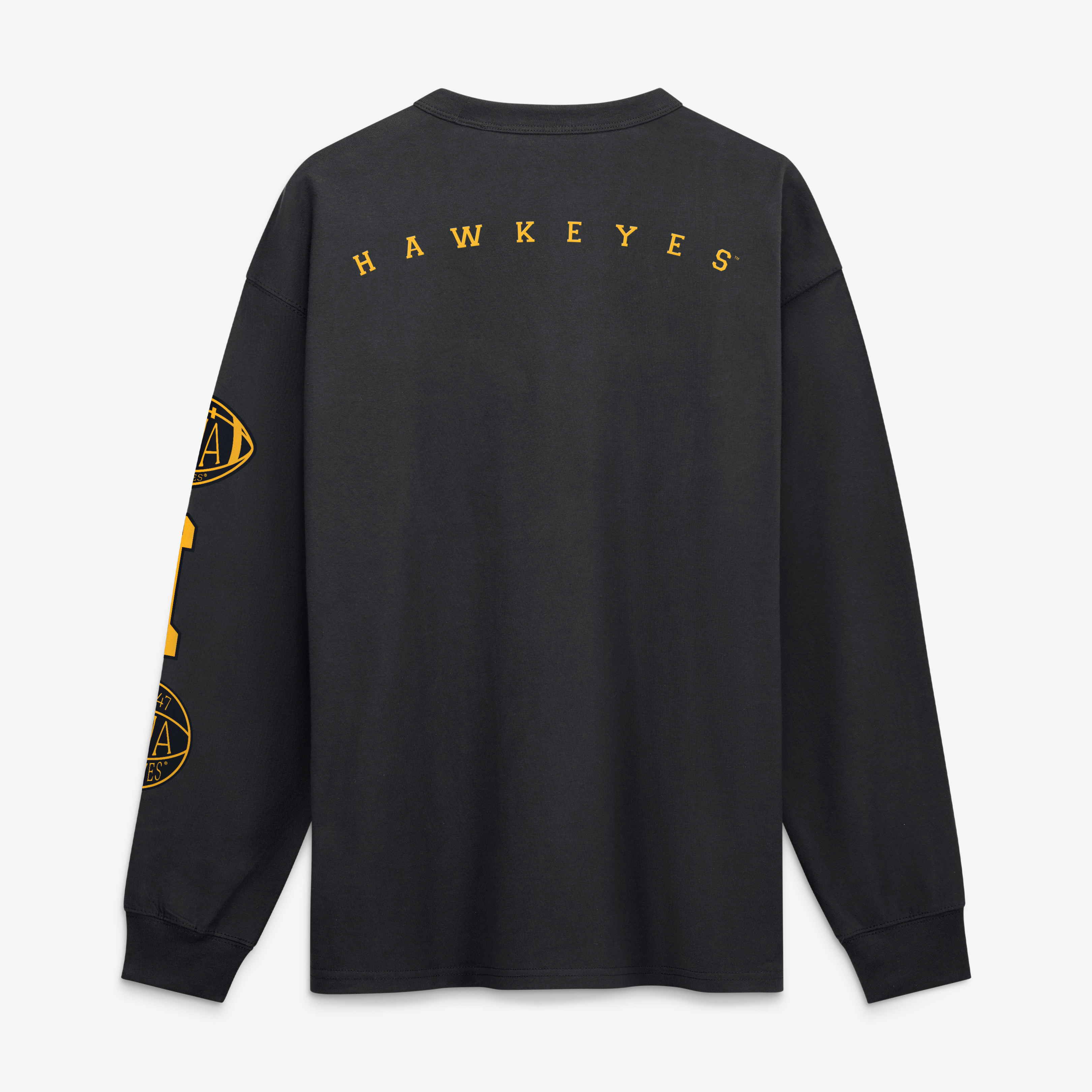 T-shirt à manches longues Nike Iowa Hawkeyes Academic noir pour homme avec poche
