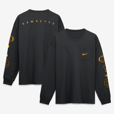 Iowa Hawkeyes Nike Academic Long Sleeve Pocket T-Shirt - Black
