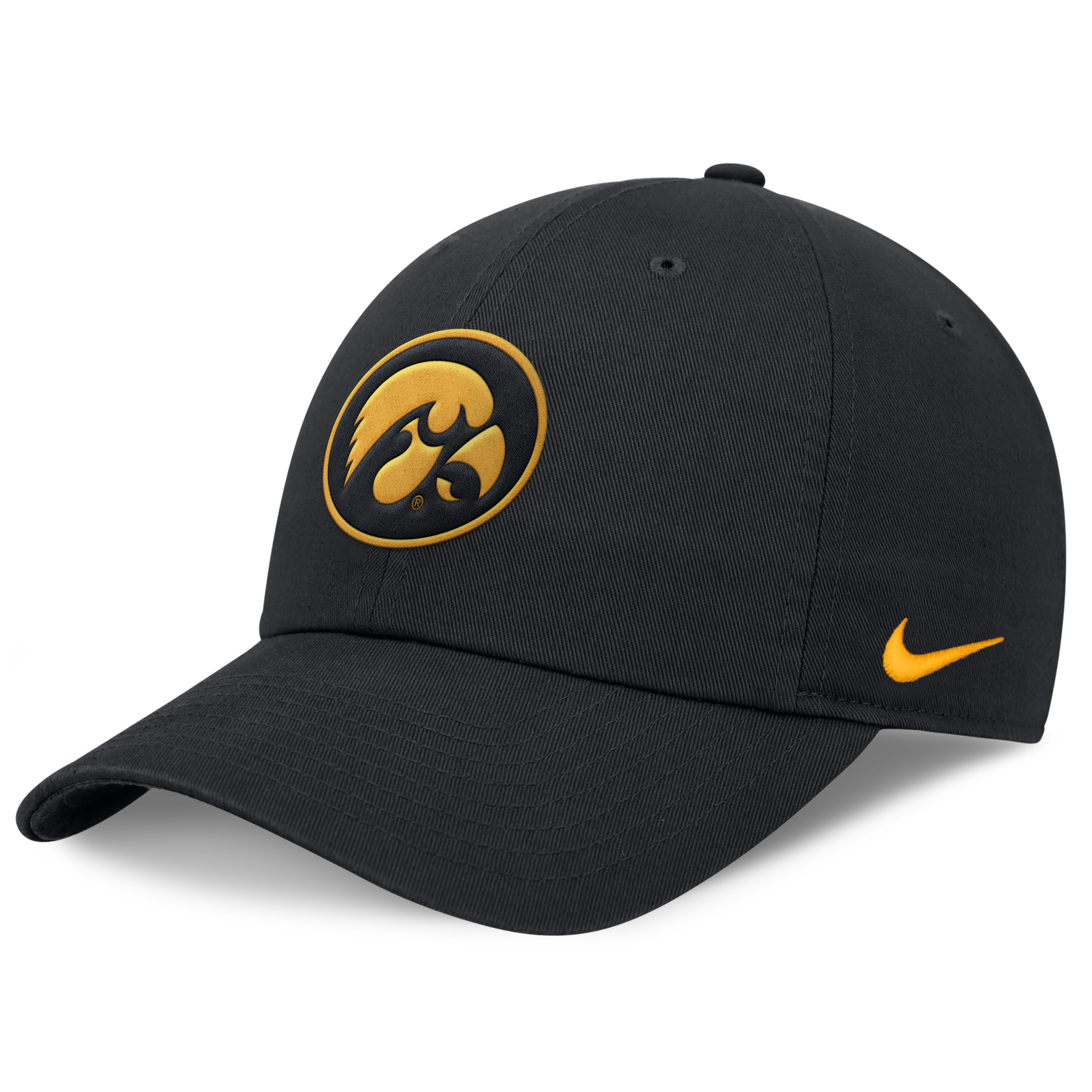 Men's Nike Black Iowa Hawkeyes Club Dri-FIT Adjustable Hat