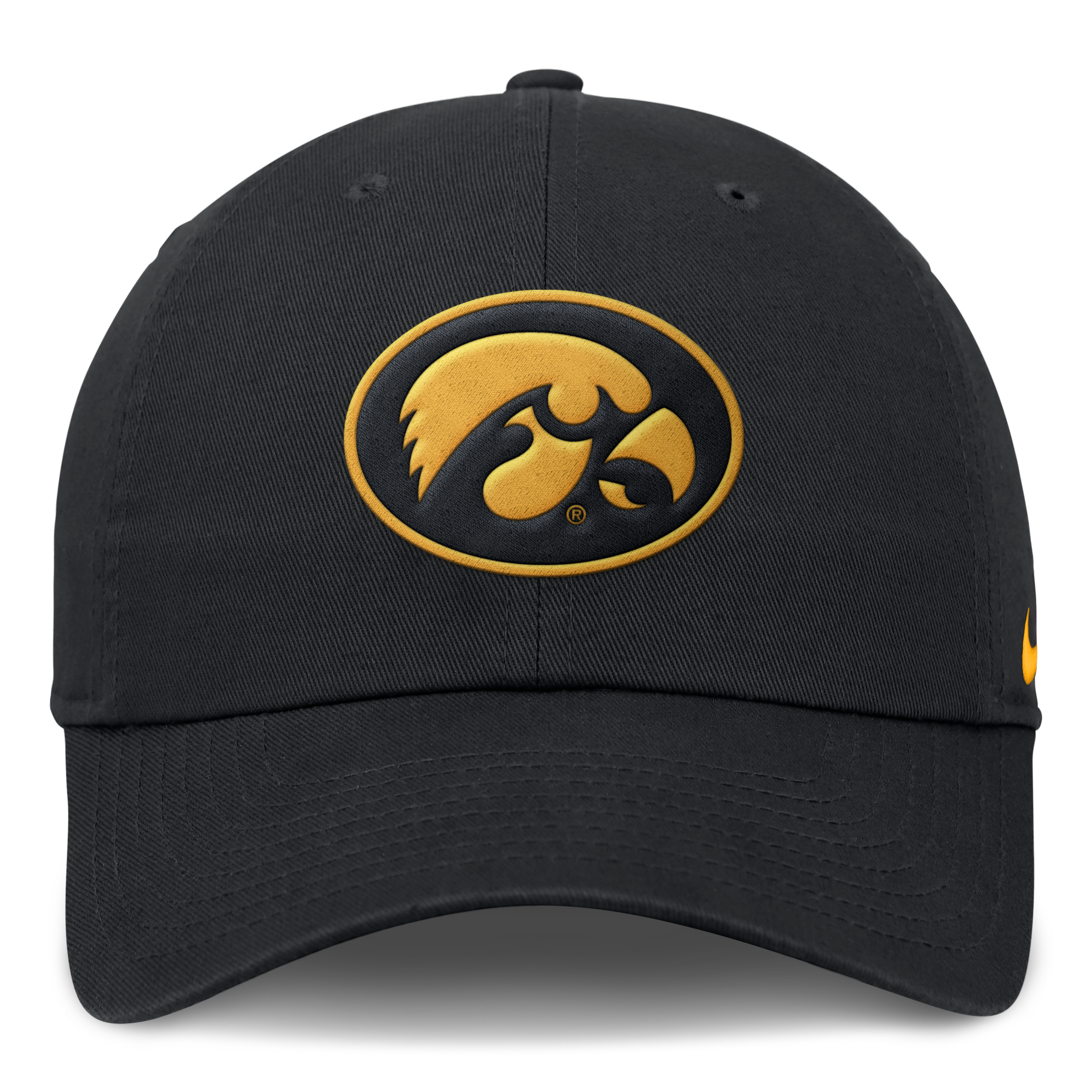 Men's Nike Black Iowa Hawkeyes Club Dri-FIT Adjustable Hat