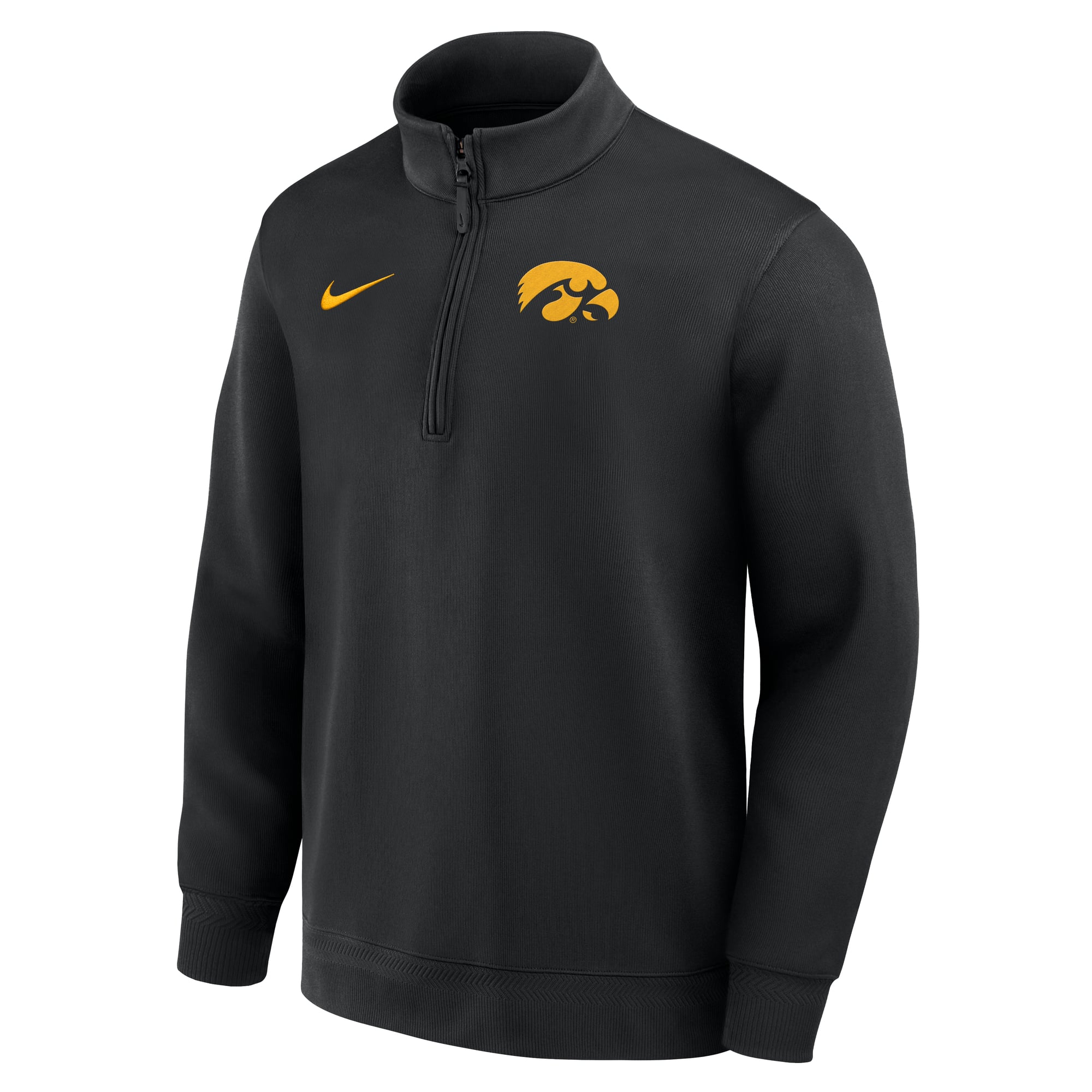 Men's Nike Black Iowa Hawkeyes Coaches Premium Dri-FIT Half-Zip Pullover