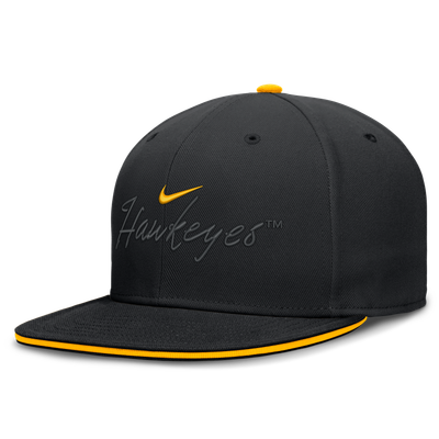 Iowa Hawkeyes Nike Dri-FIT Primetime Script Fitted Hat - Black