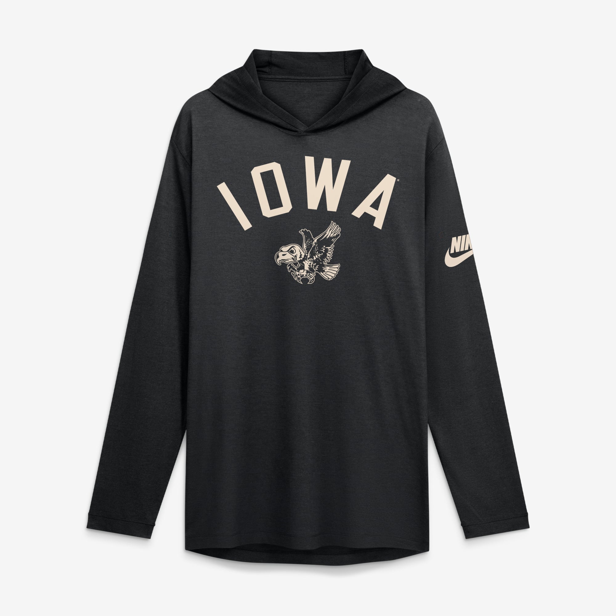 T-shirt à capuche manches longues Nike Iowa Hawkeyes Legacy Arch Tri-Blend noir pour homme