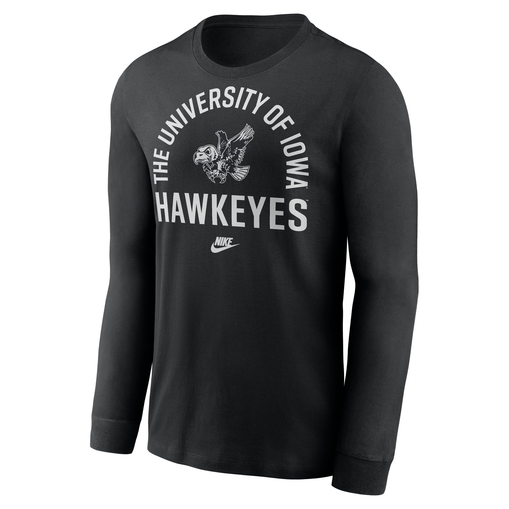 T-shirt à manches longues Nike Iowa Hawkeyes Legacy Arched Logo pour homme, noir