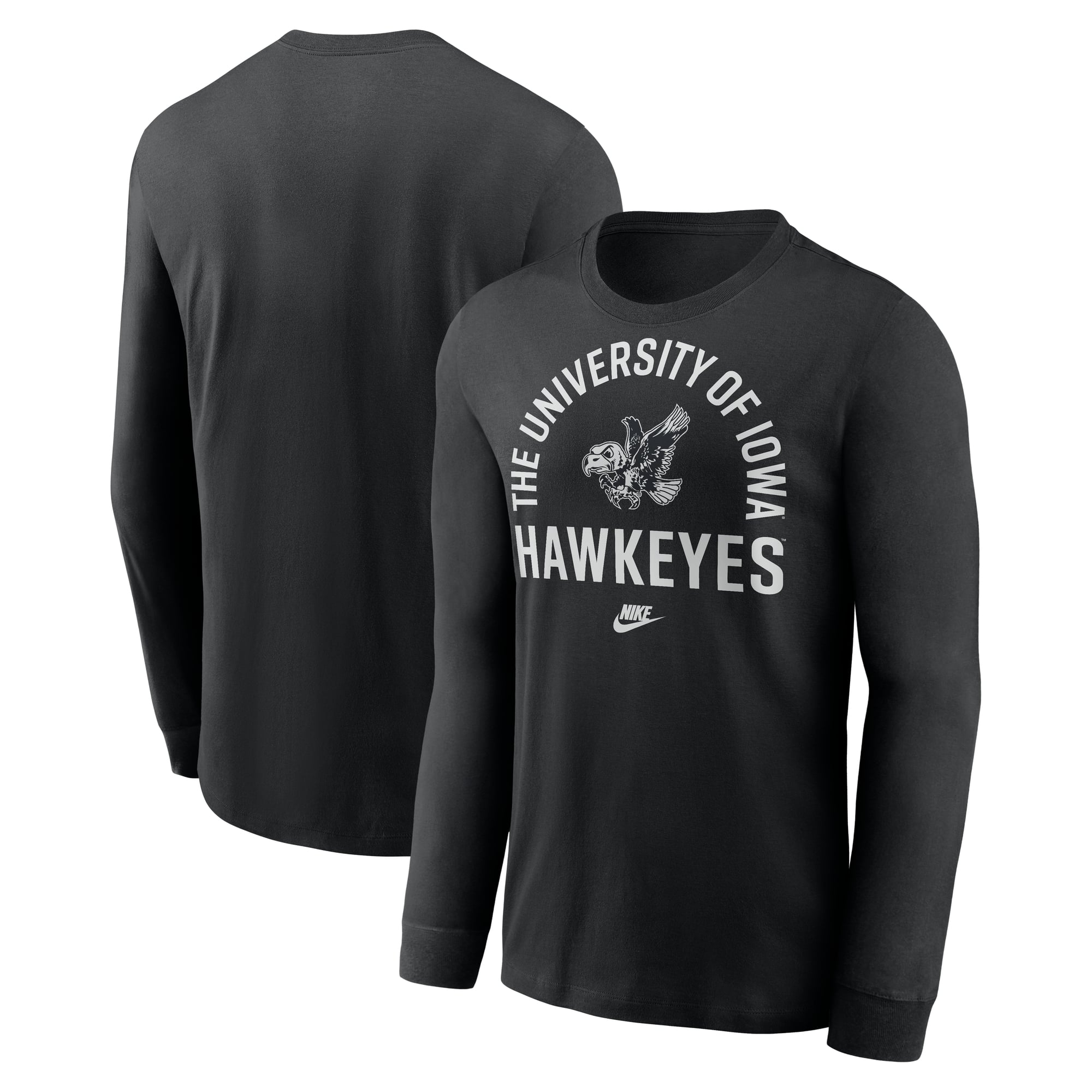 T-shirt à manches longues Nike Iowa Hawkeyes Legacy Arched Logo pour homme, noir