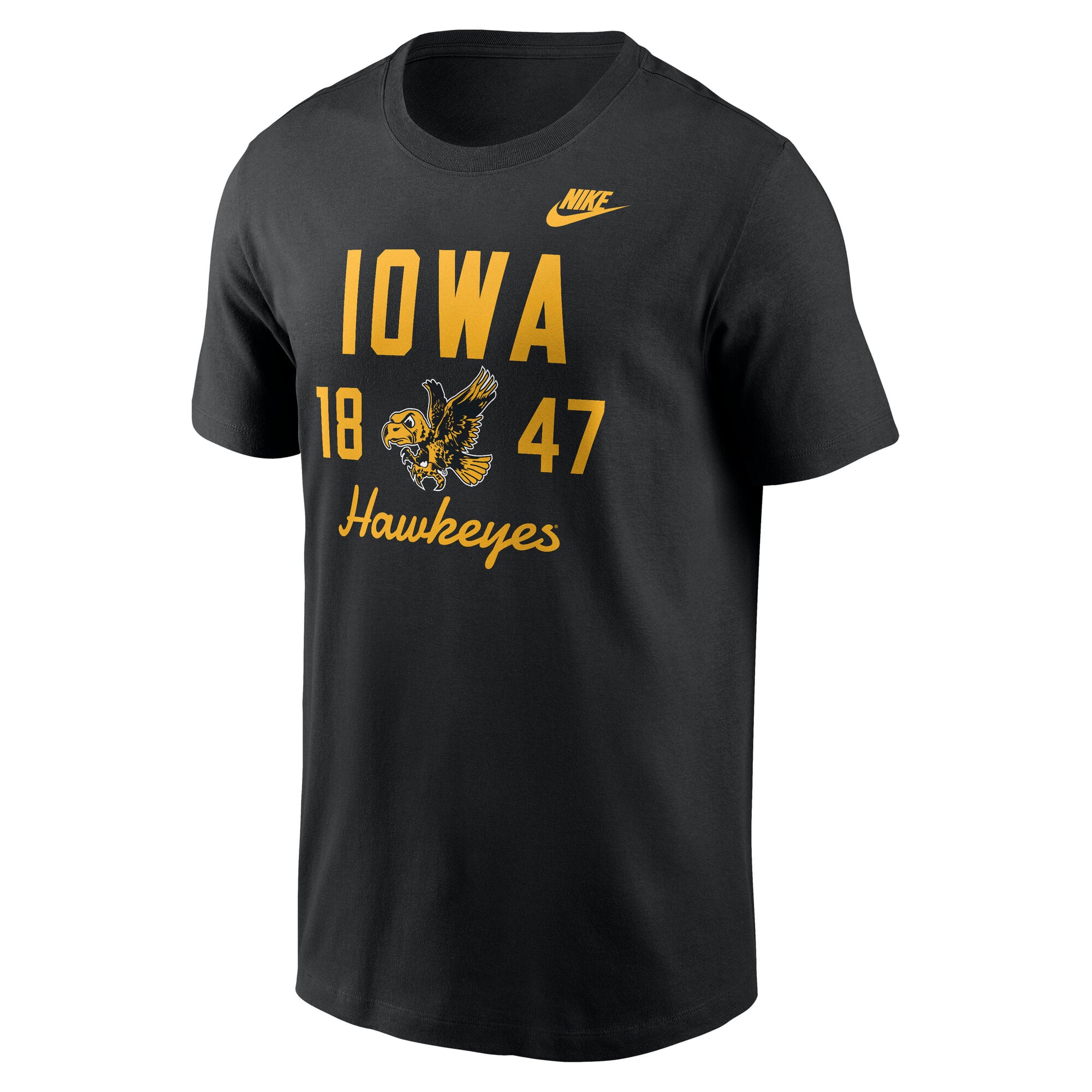 Men's Nike  Black Iowa Hawkeyes Legacy Stacked Established T-Shirt